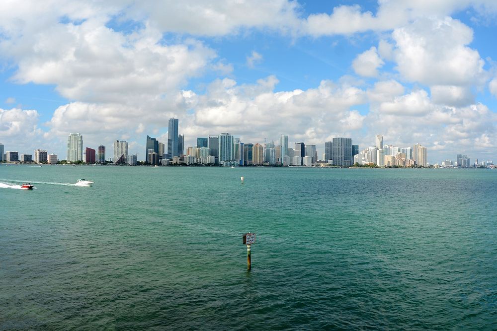 Downtown Miami skyline from Biscayne Bay